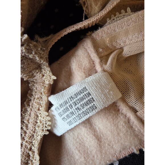 Aerie Bra 36B Womens Tan Lace Overlay Underwired Padded Adjustable Straps - Picture 5 of 5